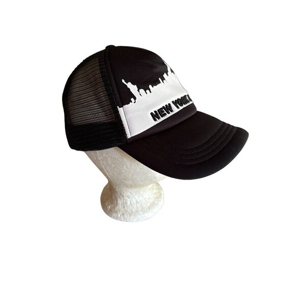 New York City Skyline Trucker Hat No Boundaries One Size Black & White Unisex Ad - Picture 4 of 7